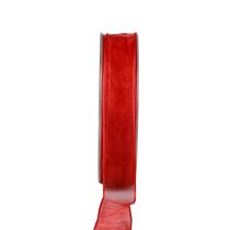 položky Šifónová stuha organzová stuha ozdobná stuha organza červená 15mm 20m