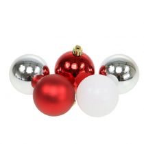 položky Vianočná guľa mix biela, červená, strieborná Ø5,5cm 30p