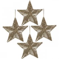 položky Ozdoby na vianočný stromček, adventné ozdoby, prívesok hviezda Zlatá B15cm 8 kusov