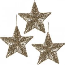 položky Ozdoby na vianočný stromček, adventné ozdoby, prívesok hviezda Zlatá B20,5cm 6ks
