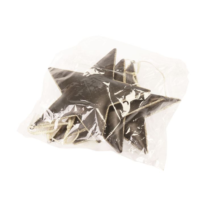 položky Dekorácia na vianočný stromček hviezda kovová čierna zlatá Ø15cm 3 ks