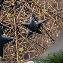 položky Ozdoby na vianočný stromček dekoračné hviezda kovové čierne zlato Ø11cm 4ks