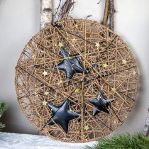 položky Dekorácia na vianočný stromček hviezda kovová čierna zlatá Ø15cm 3ks