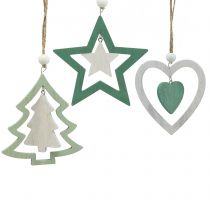 položky Dekorácia na vianočný stromček mix zelená, biela 10cm 9ks