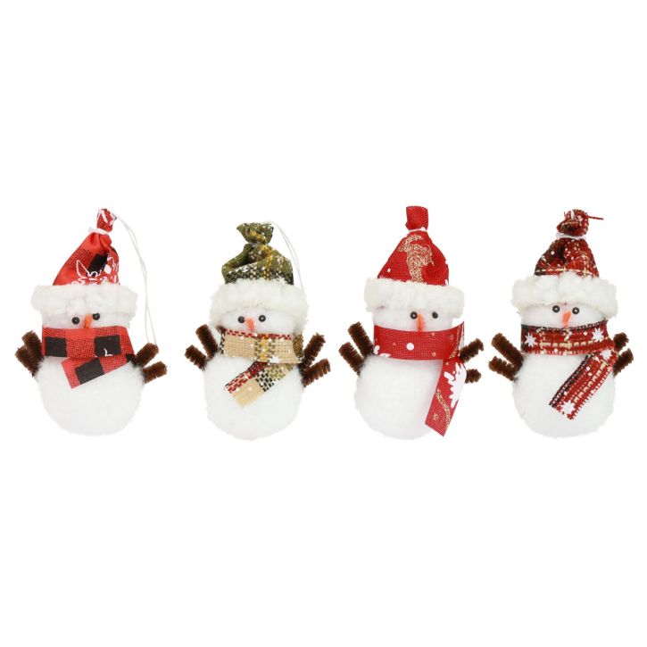 položky Vianočné ozdoby na stromček snehuliak s klobúkom V9cm 4ks
