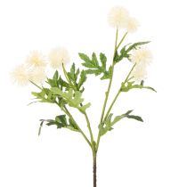 položky Umelý kvet chryzantémy, krémovo biela kytica, ozdobná vetvička, veľká 56 cm, 4 kusy