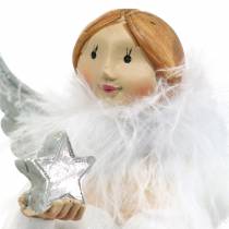 položky Deko anjel so srdiečkom a hviezdou biely, strieborný Ø7,5 V15cm 2ks