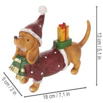 Článok Dekoratívna figúrka jazvečíka s darčekovým balením a klobúkom, 18 cm