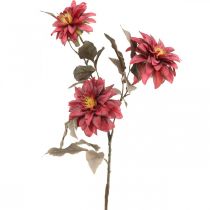 Umelý kvet georgín červený, hodvábny kvet jesenný 72cm Ø9/11cm