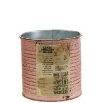 položky Dekoračný box na kvetináč kruhový starý ružový kovový kvetináč Ø8cm V7,5cm