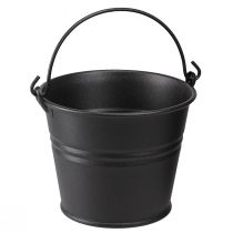 položky Ozdobné vedierko kovové držadlo kvetináča čierne Ø14cm 3ks