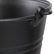 položky Ozdobné vedierko kovové držadlo kvetináča čierne Ø14cm 3ks