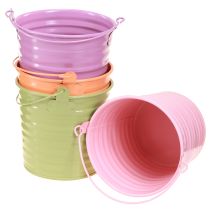 položky Ozdobné vedierko Kovová rukoväť kvetináča 4 farby Ø11cm 8 ks