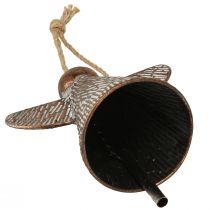 položky Dekoratívny kovový zvonček Strážny anjel, bronzovo-biely, vintage, shabby chic, 21x13,5x24cm