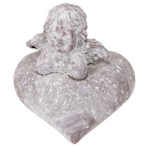 položky Dekoratívna figúrka anjelika na srdci z liateho kameňa 15×13,5×12cm