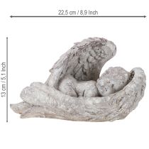 položky Dekoratívny anjel spiaci s krídlami figúrka anjela hrob 22,5 cm