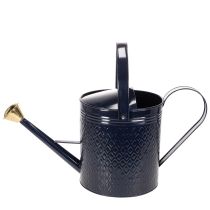 položky Dekoratívna krhlica, kovová, vintage modro-zlatá kockovaná, retro dizajn, na vnútorné použitie, do záhrady alebo na balkón, 65 cm