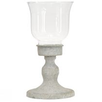 položky Dekoratívny sklenený pohár vintage kovový sivý shabby chic Ø8cm V15,5cm