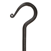 položky Ozdobný háčik vyrobený z kovu v čiernej farbe kovový háčik L40cm 2ks