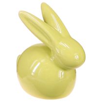 položky Dekoratívny králik, žltý, zelený, hnedý, moderná keramická figúrka na Veľkú noc, 8,5 cm, 3 kusy