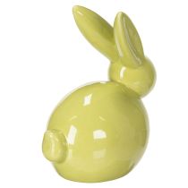 položky Dekoratívny králik, žltý, zelený, hnedý, moderná keramická figúrka na Veľkú noc, 8,5 cm, 3 kusy