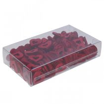 položky Ozdobné srdiečka sypaná dekorácia drevené srdiečka červené Ø2cm 144ks