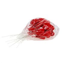 položky Ozdobné srdiečka vločkované 6cm červené 18 ks