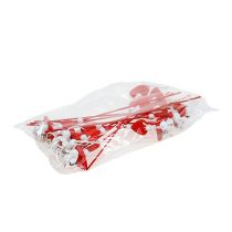 položky Ozdobné srdiečka s myškami na paličke červené 12 ks