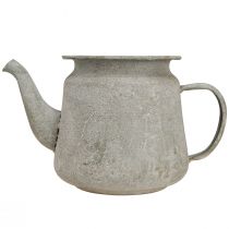 položky Dekoratívna kovová kanvica na čaj, vintage štýl, sivá, 24×14×14 cm, retro shabby chic štýl