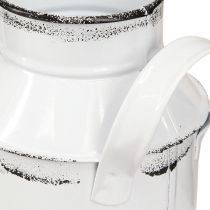 položky Dekoratívny kovový džbán s uškami, biely a čierny, výška 13 cm, 2 kusy