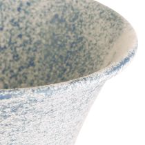 položky Dekoratívny kalich v starožitnom bielom modrom kovovom stolovom dekoračnom vzore Ø11cm V17,5cm