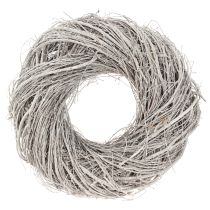 položky Ozdobný veniec z konárikov brestu, bielo-sivý praný Ø35cm