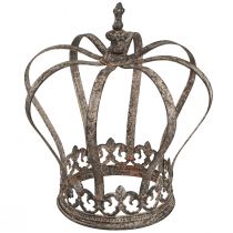 Článok Dekoratívna koruna s kovovou dekoráciou v antickom vzhľade, hrdzavá, Ø19,5 cm, V22 cm