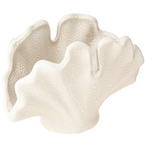 položky Ozdobná škrupinová váza mini keramická váza krémová 14×7,5×9,5cm