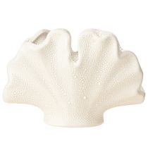 položky Ozdobná škrupinová váza mini keramická váza krémová 14×7,5×9,5cm