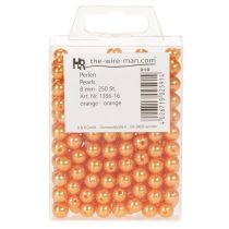 Článok Dekoratívne oranžové korálky, 8 mm, 250 kusov