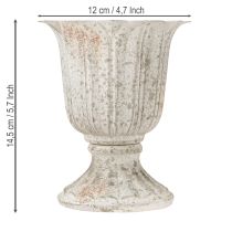 Článok Ozdobný trofejný kovový kalich vintage vzhľad sivobiely V14,5cm