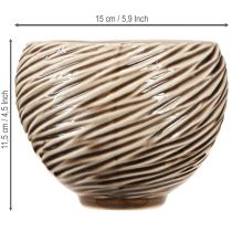 položky Dekoračná misa kvetináč keramická béžová hnedá Ø15cm 2ks