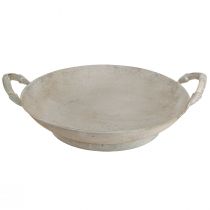 položky Ozdobná miska shabby chic sivá kovová dekorácia s ušami Ø31cm