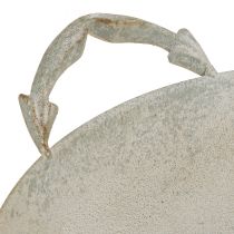 položky Ozdobná miska shabby chic sivá kovová dekorácia s ušami Ø31cm