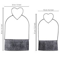 položky Dekoratívna miska oválna kovová so srdcom čierna 20/16cm sada 2 ks