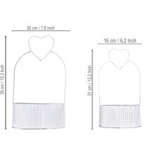 položky Ozdobná miska oválna kovová so srdcom biela 20/16cm sada 2 ks