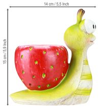 položky Dekoratívny kvetináč slimák jahoda keramický zelenočervený 15,5 cm