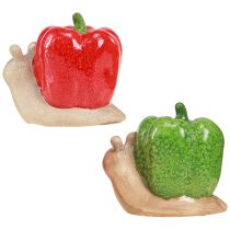 položky Dekoračné slimáky keramická paprika červená zelená H10cm 2 ks