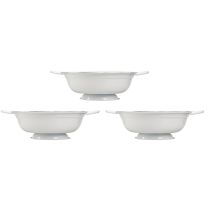 položky Dekoračná miska kovová biela čierna Vintage Ø20,5cm 3ks