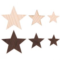 položky Ozdobné vianočné hviezdy prírodná hnedá Ø3,5–5,5cm 48 ks