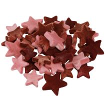 položky Dekoratívne hviezdy vločkové rozptyľovacie dekorácie bordovo hnedé Ø4/5cm 40 ks