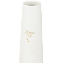 položky Dekoračný podnos drevené mini vázy Keramické biele zlato 35x14cm