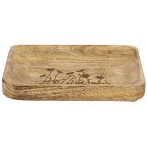 položky Ozdobný drevený podnos s kvetinovým vzorom mangovníkového dreva 20×15,5 cm