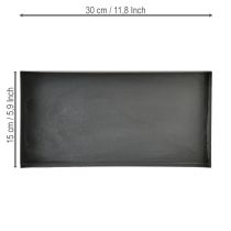 položky Dekoratívny kovový podnos, čiernosivý, umývaný 30×15cm